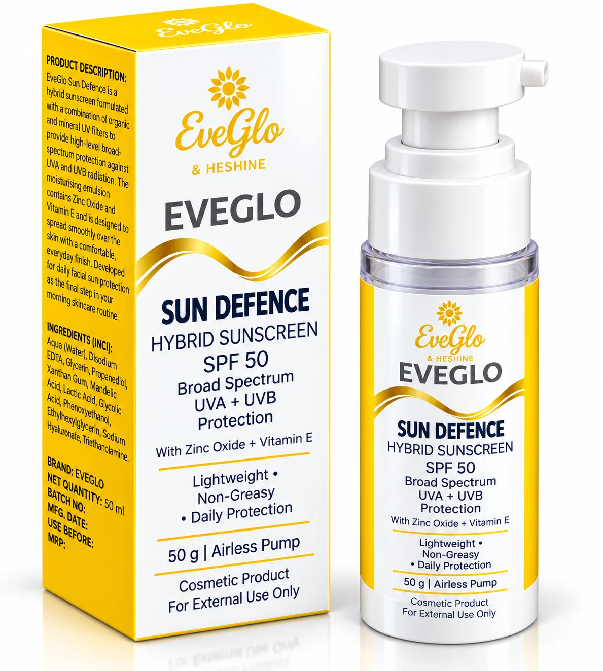 EveGlo Sun Defence Hybrid Sunscreen SPF 50 50g