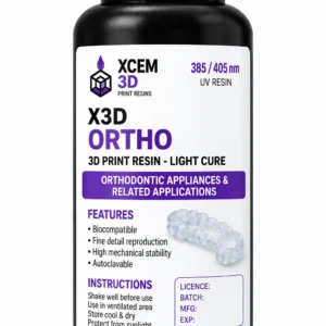 XCEM 3D X3D ORTHO Resin – 385/405nm | Orthodontic 3D Printing Resin | 2 x 500g