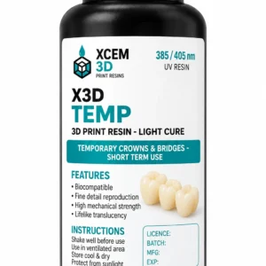 XCEM 3D X3D TEMP Resin – 385/405nm | Temporary Crown & Bridge Resin | 2 x500g